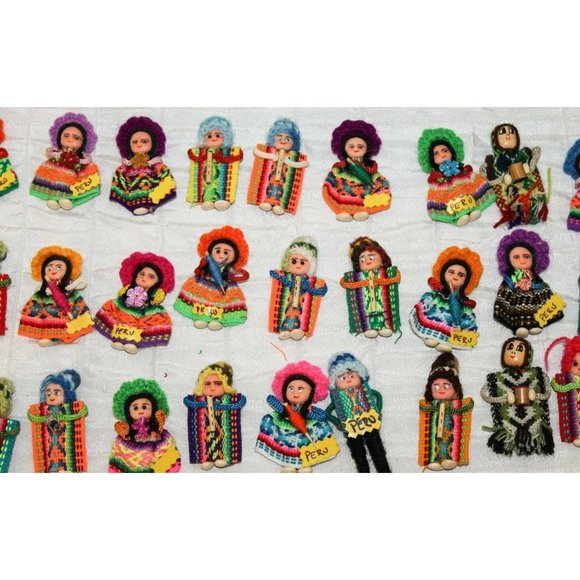 Lot of 2 Peruvian Peru Fridge Magnets Medallion Llamas Native Man Woman - Picture 9 of 11